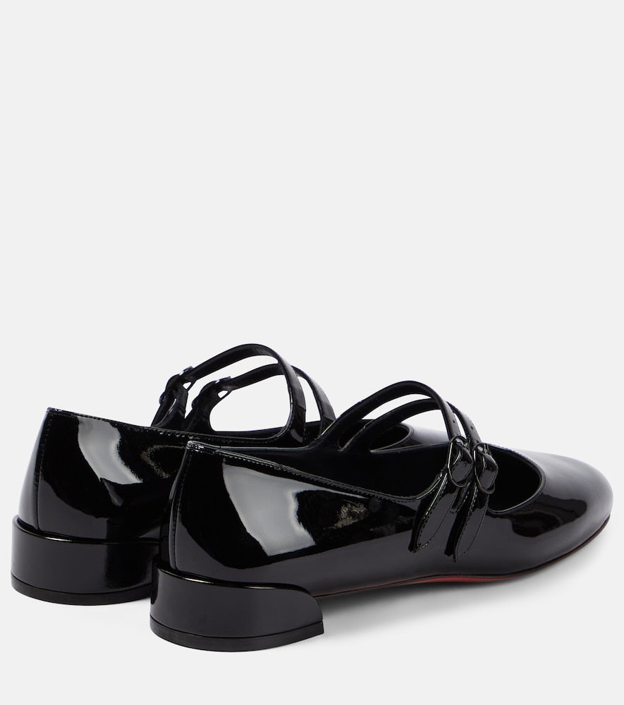 Black Christian Louboutin Sweet Jane patent leather Mary Jane shoes - Ballerina Flats