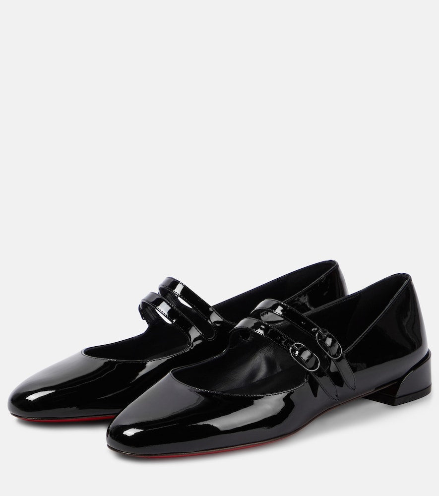 Black Christian Louboutin Sweet Jane patent leather Mary Jane shoes - Ballerina Flats
