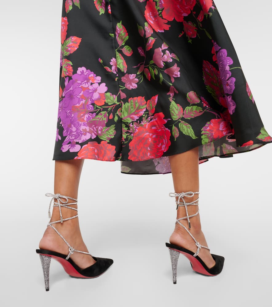Christian Louboutin Astrid Lace Strassita 85 suede pumps