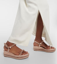 Christian Louboutin Pyra Clou leather espadrille wedges