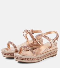 Christian Louboutin Pyra Clou leather espadrille wedges