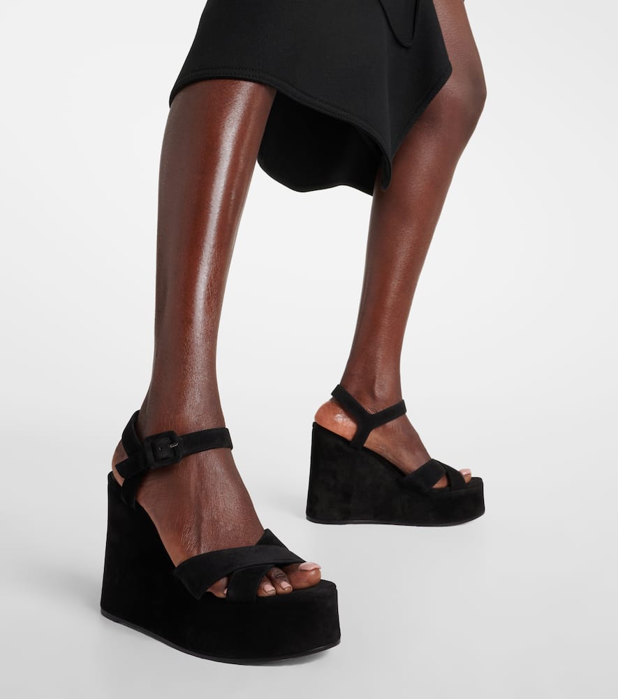 Christian Louboutin Supramariza 130 velvet wedge sandals