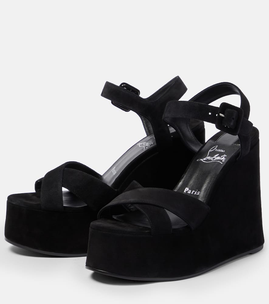 Christian Louboutin Supramariza 130 velvet wedge sandals