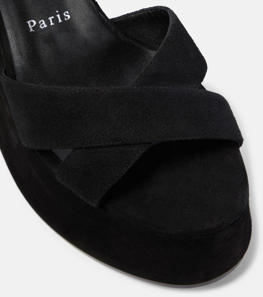 Christian Louboutin Supramariza 130 velvet wedge sandals