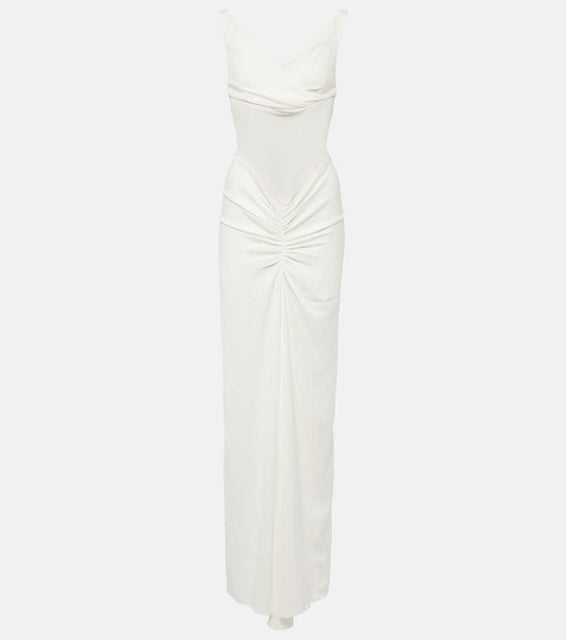 Christopher Esber Fusion ruched jersey maxi dress