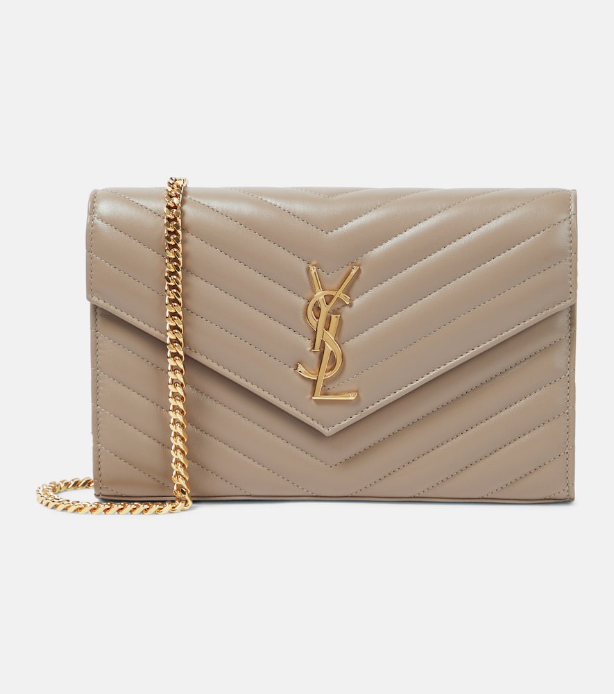 Saint Laurent Cassandre matelass√É¬© leather wallet on chain. Shop Saint Laurent Shoulder Bags for women now.