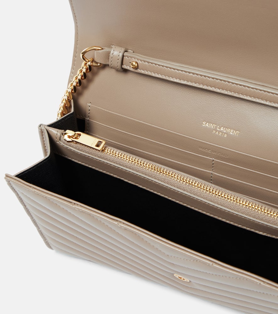 Saint Laurent Cassandre matelass√É¬© leather wallet on chain