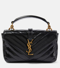 Saint Laurent College Mini metalass√É¬© leather shoulder bag. Shop Saint Laurent Shoulder Bags for women now.