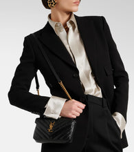 Saint Laurent College Mini metalass√É¬© leather shoulder bag