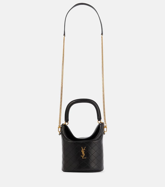 Saint Laurent Gaby leather bucket bag. Shop Saint Laurent Top-Handle Bags for women now.