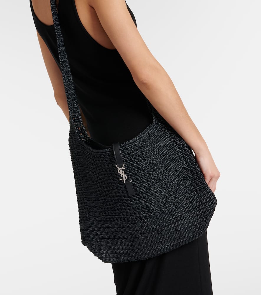 Saint Laurent Le 5 √É¬† 7 Medium raffia shoulder bag