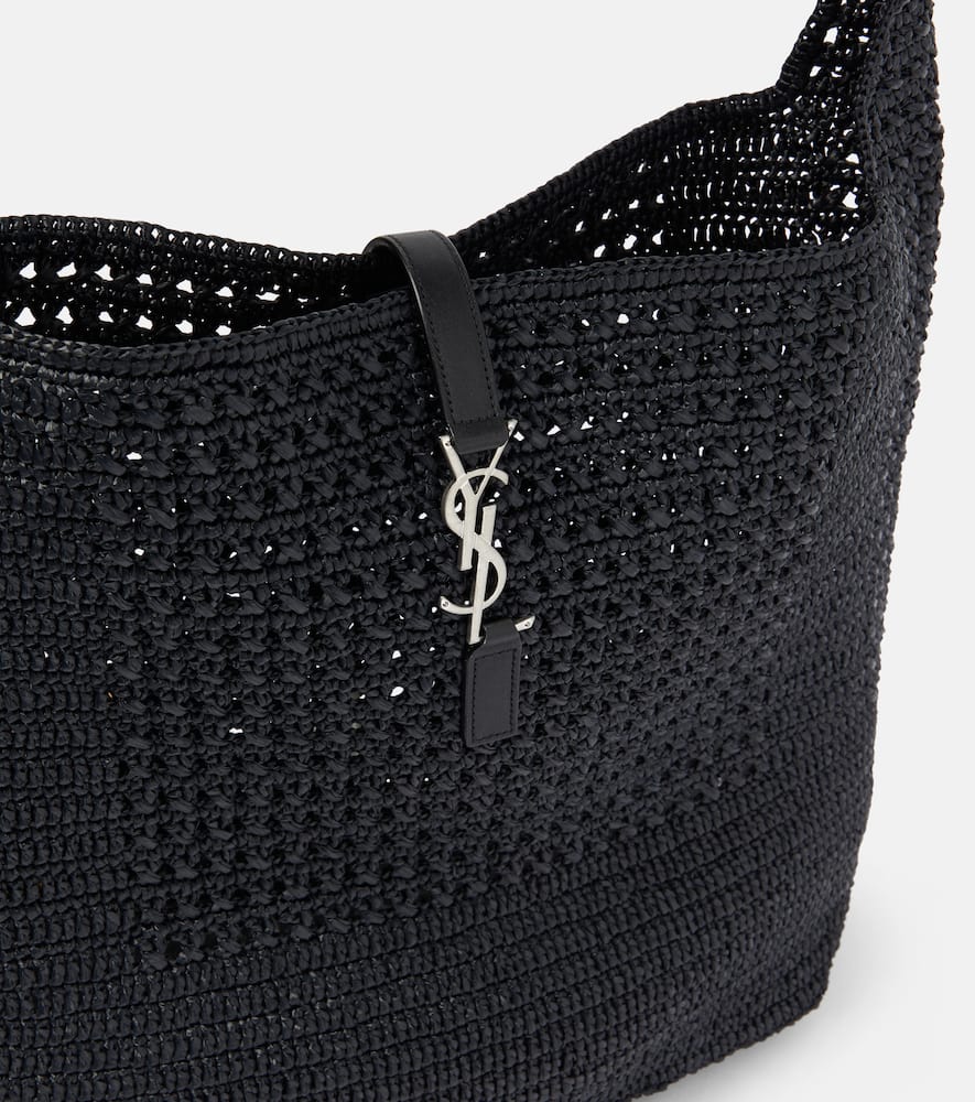Saint Laurent Le 5 √É¬† 7 Medium raffia shoulder bag