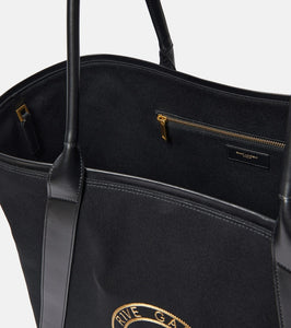 Saint Laurent Rive Gauche embroidered canvas tote bag