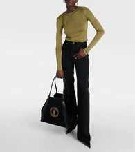 Saint Laurent Rive Gauche embroidered canvas tote bag