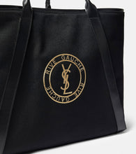 Saint Laurent Rive Gauche embroidered canvas tote bag