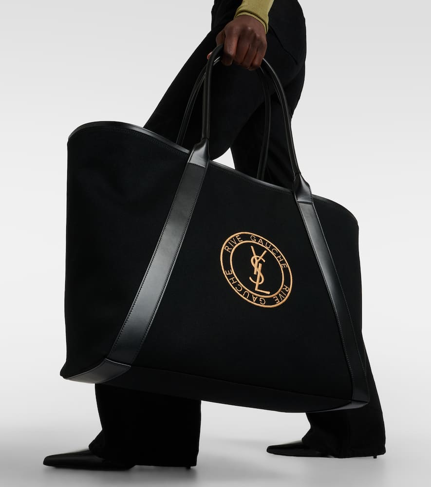 Saint Laurent Rive Gauche embroidered canvas tote bag