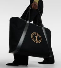 Saint Laurent Rive Gauche embroidered canvas tote bag