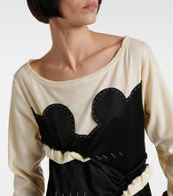 Maison Margiela Spliced gathered jersey midi dress