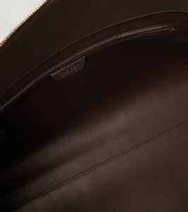 The Row George XL leather-trimmed denim duffel bag
