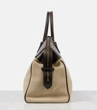 The Row George XL leather-trimmed denim duffel bag
