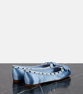Valentino Garavani Rockstud satin ballet flats