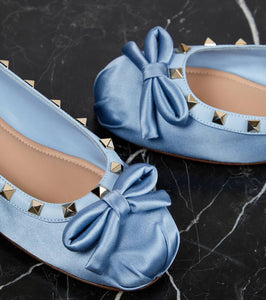 Valentino Garavani Rockstud satin ballet flats