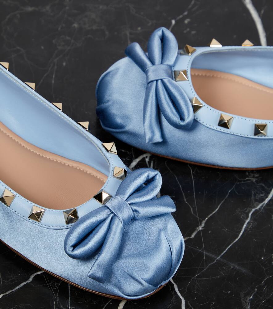 Valentino Garavani Rockstud satin ballet flats