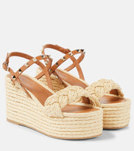 Valentino Garavani Rockstud braided leather espadrille wedges