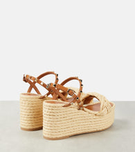 Valentino Garavani Rockstud braided leather espadrille wedges