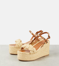 Valentino Garavani Rockstud braided leather espadrille wedges