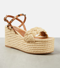 Valentino Garavani Rockstud braided leather espadrille wedges