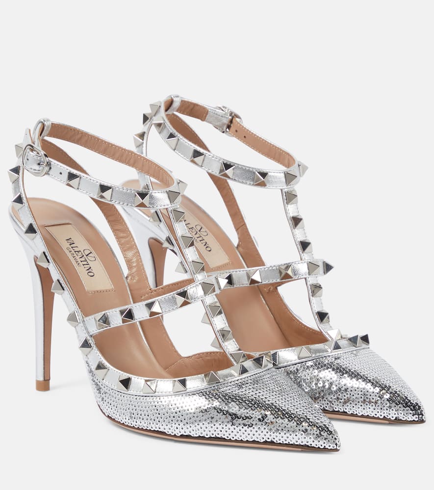 Valentino Garavani Rockstud 100 sequined pumps