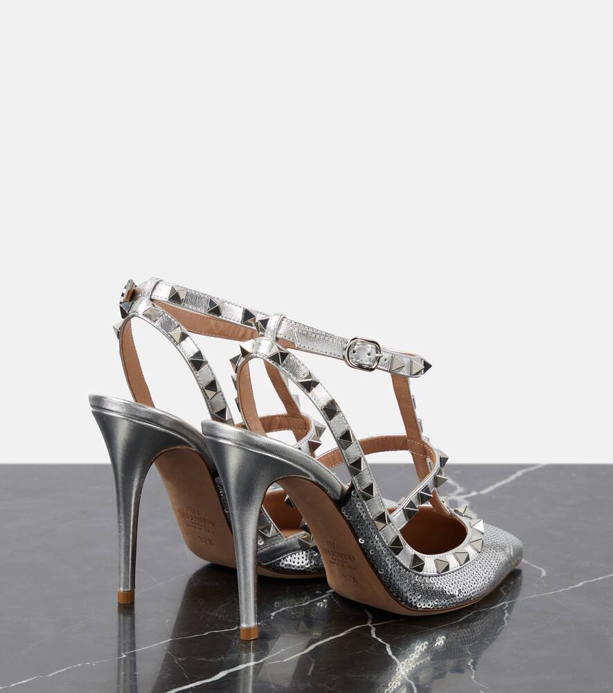 Valentino Garavani Rockstud 100 sequined pumps