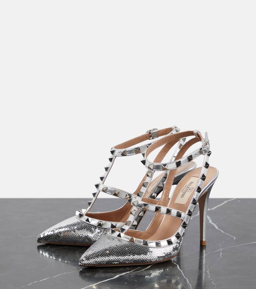 Valentino Garavani Rockstud 100 sequined pumps