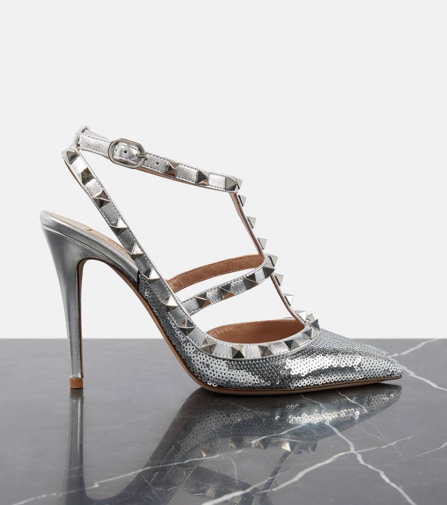 Valentino Garavani Rockstud 100 sequined pumps