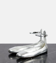 Valentino Garavani Tan-Go metallic leather ballet flats