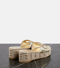 Valentino Garavani VLogo Signature metallic leather slides