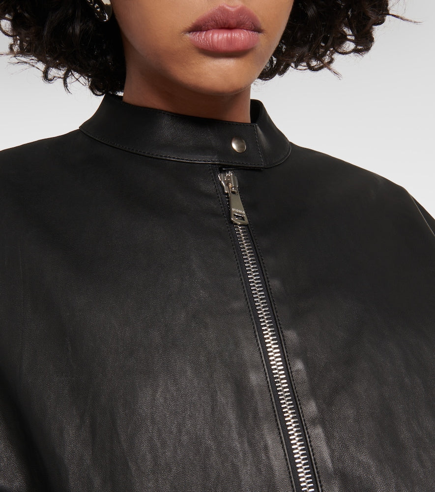 Stouls Pharrell leather bomber jacket