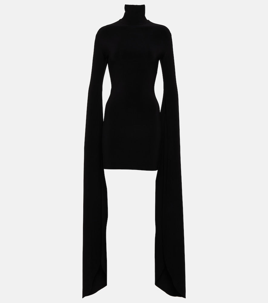 Norma Kamali High-neck jersey minidress. Norma Kamali 高领平纹针织迷你连衣裙