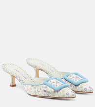 Manolo Blahnik Maysalebi 50 denim mules
