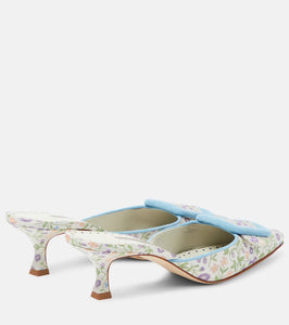 Manolo Blahnik Maysalebi 50 denim mules