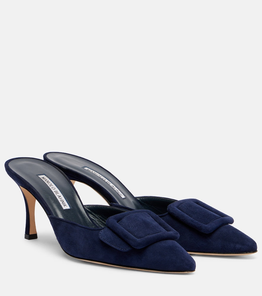 Manolo Blahnik Maysale 70 suede mules - Manolo Blahnik Maysale 70 绒面革穆勒鞋