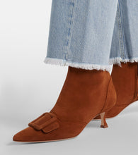 Manolo Blahnik Baylow embellished suede ankle boots