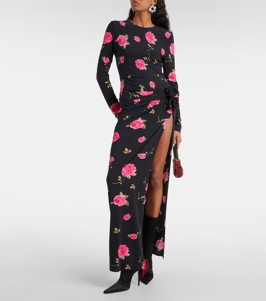 Magda Butrym Floral-appliqu√É¬© satin sock boots