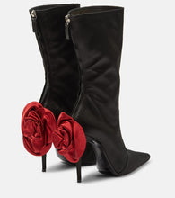 Magda Butrym Floral-appliqu√É¬© satin sock boots
