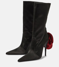 Magda Butrym Floral-appliqu√É¬© satin sock boots