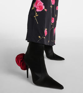 Magda Butrym Floral-appliqu√É¬© satin sock boots