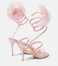 Magda Butrym Floral-appliqu√É¬© satin sandals