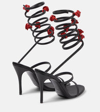 Magda Butrym Floral-appliqu√É¬© satin sandals