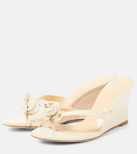 Magda Butrym Floral-appliqu√É¬© leather wedge sandals